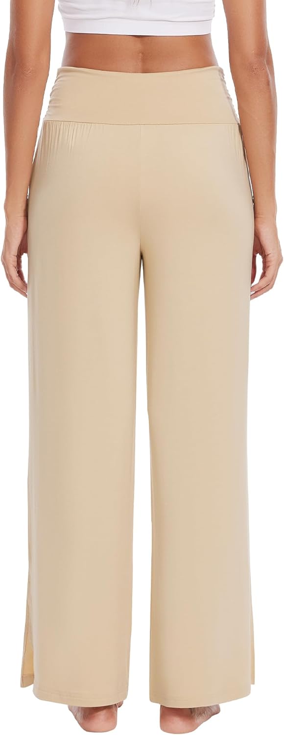WiWi Womens Viscose from Bamboo Lounge Pants Soft Wide Leg Pajama Bottoms Palazzo Yoga Pant Casual Pj Bottom S-XXL - Image 2