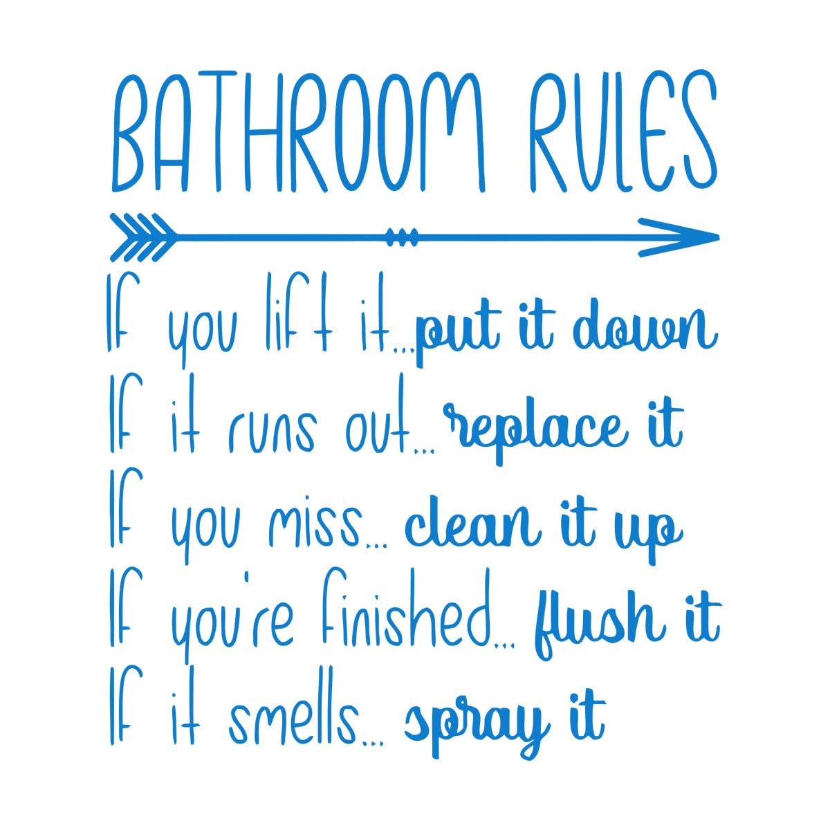 Bathroom Rules Wall Decal Shower Room Clean Up Spray Flush Put It Down Wall Sticker Wc Bath Home Small - 36x40cm — image 1