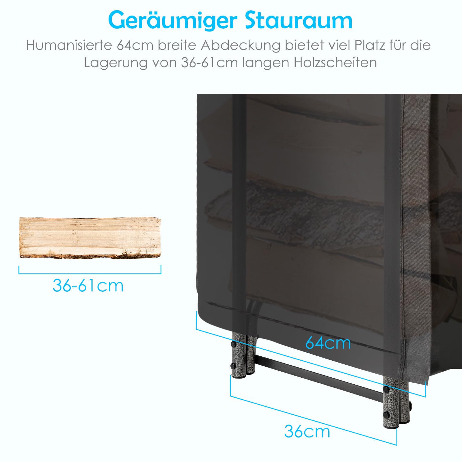GOPLUS Estantería para leña de chimenea con cubierta impermeable, estantería de metal con patas elevadas, soporte para leña para interior y exterior (longitud 240 cm)