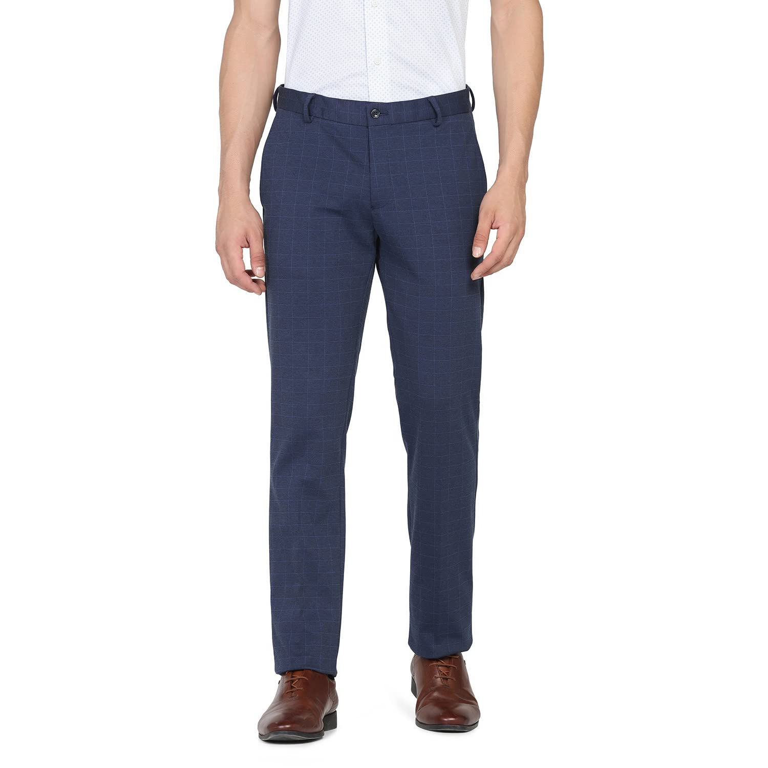blackberrys Clean Front Super Slim FIT Check Trouser (Size: 38)-BP-CH-OSLO-B91# Navy