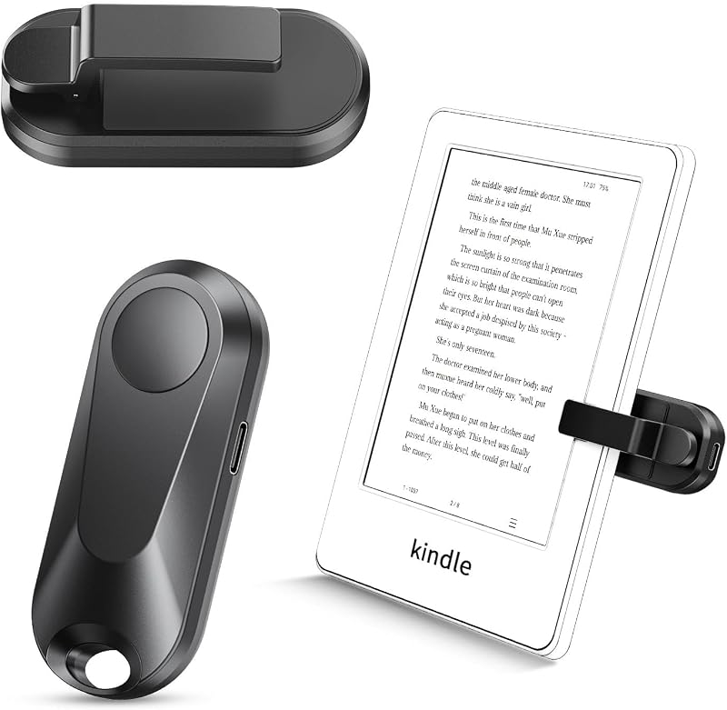 Sycelu K2 RF Távirányító E-olvasókhoz - Kindle, Paperwhite, Kobo Kompatibilis Lapozó, USB-C Tölthető, 20m Hatótáv, Fekete