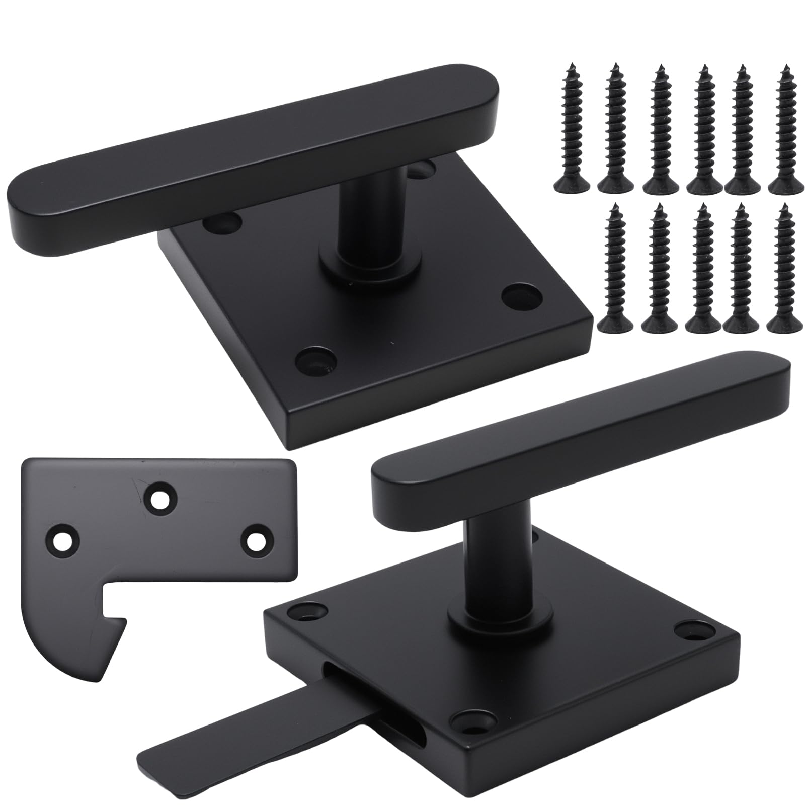 MospdyGear Heavy Duty Double-Sided Gate Latch, Black Aluminum Latch for Wooden and Metal Gates, Ideal for Garden, Fence, and Pool Applications