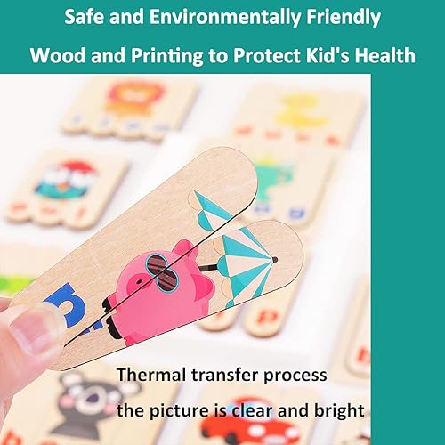 Miniatura 7 de Rompecabezas de madera de ortografía de palabras de 192 letras de barra, imágenes que coinciden con él, juego de palabras preescolar, juguete