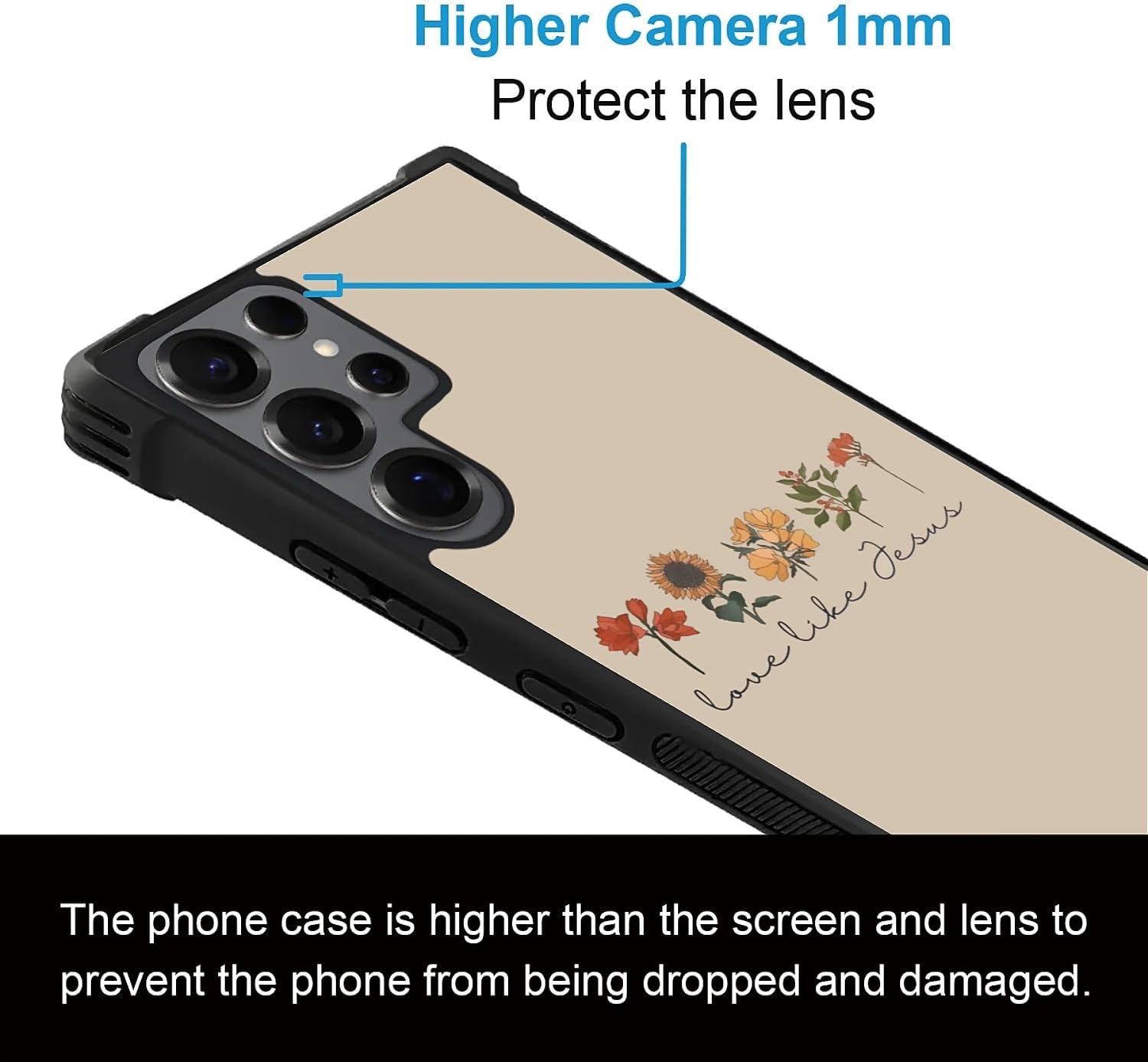 Compatible with Samsung Galaxy S25 Ultra Case, Shockproof Protective for Man Women Non-Slip for Samsung Galaxy S25 Ultra Crazy Pattern Faith Flower Love Like Jesus Religious - Image 6