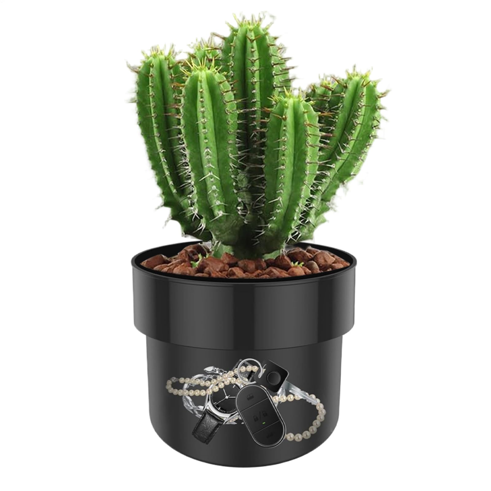 Coffre-fort secret pour pot de fleurs double couche pour bijoux et argent