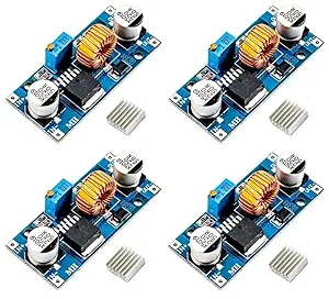 Scriptronics XL4015 5A DC-DC Step Down Power Supply Buck Module 4V-38V to 1.25V-36V with Heatsink (4 Piece)