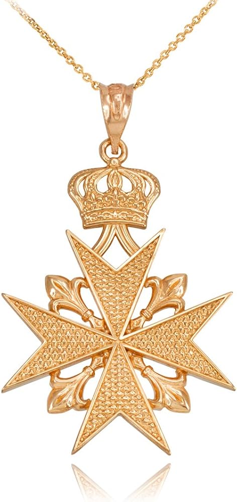 Amazon.com: 14k Gold Maltese Cross Russian Imperial Order Pendant