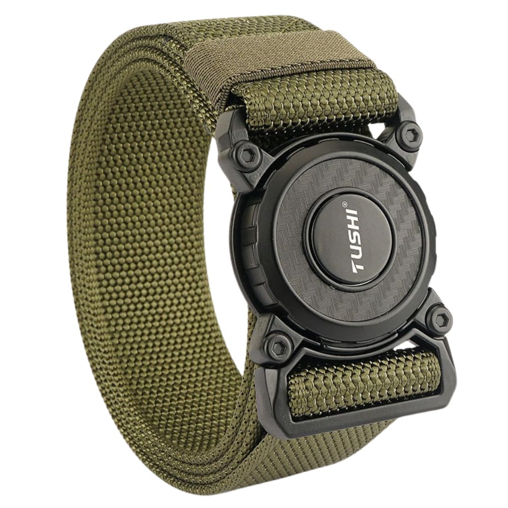 Rotating Buckle Tactical Belt, Military Work 1.5" Nylon Web Hiking Quick Release Belt with Heavy Duty Seatbelt Buckle-image-38