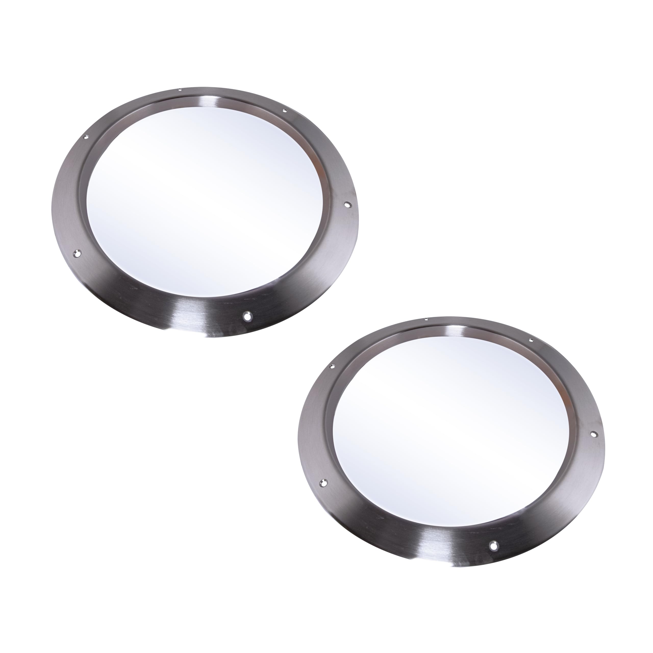 Ojo de Buey para Puertas con Cristal | 350 mm | Perfil de Aluminio Acabado INOX | Diseño Moderno y Resistente