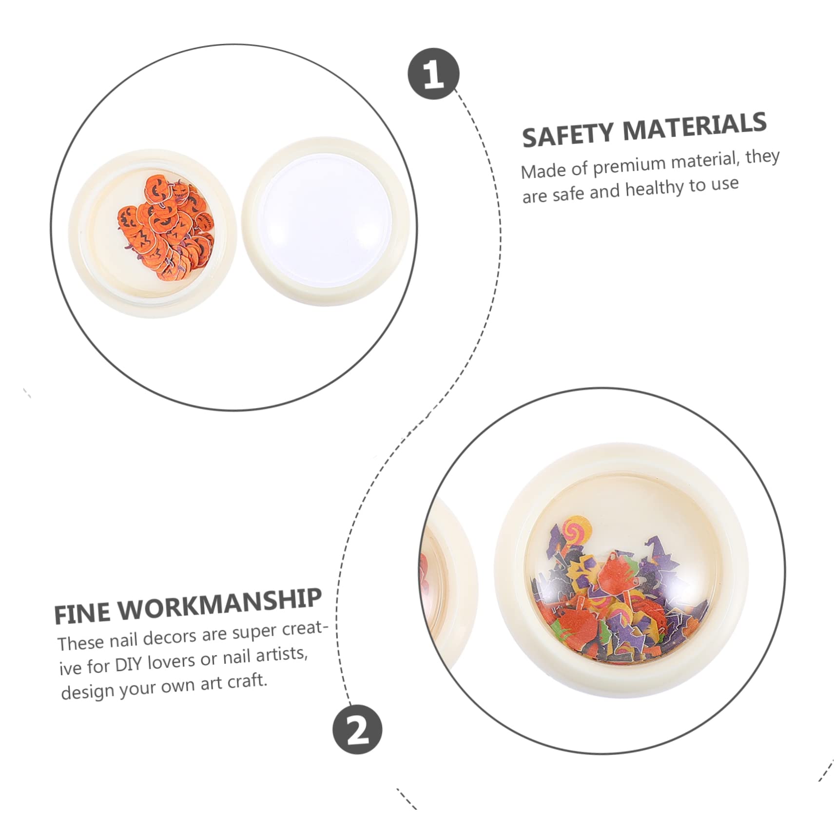 Healeved Decorazioni Per Unghie Halloween Adesivi Per Nail Art Sequins Fantasiosi Per Manicure Fai Da Te Perfetti Per Halloween e Decorazioni Festive
