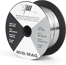 MIG MAG ER308L Fil de soudure en acier inoxydable D100/S100-1 kg Diamètre 0,8 mm