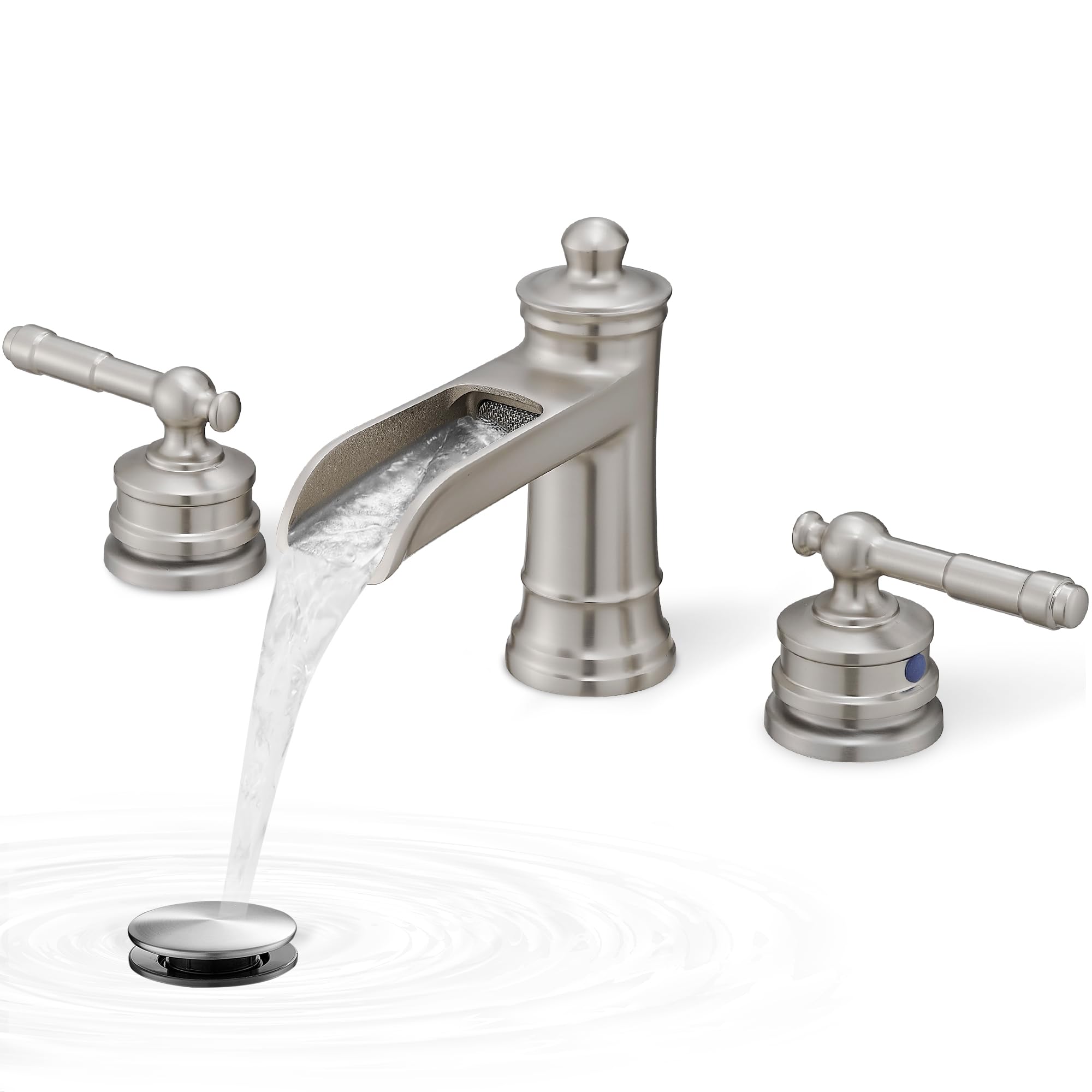 Robinet De Salle De Bain Cascade En Nickel Brossé Pour évier