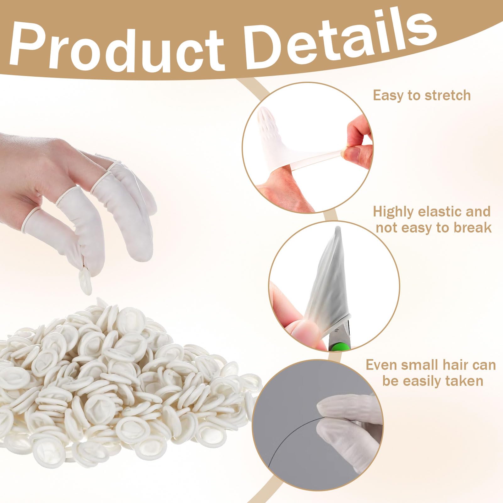 100PCS Doigtiers en Latex, Doigts de Protection imperméables du Bout des Doigts,Doigtier Silicone pour Doigt,Doigts de Protection contre les blessures aux Doigts, Doigts imperméables pour Tatouage.