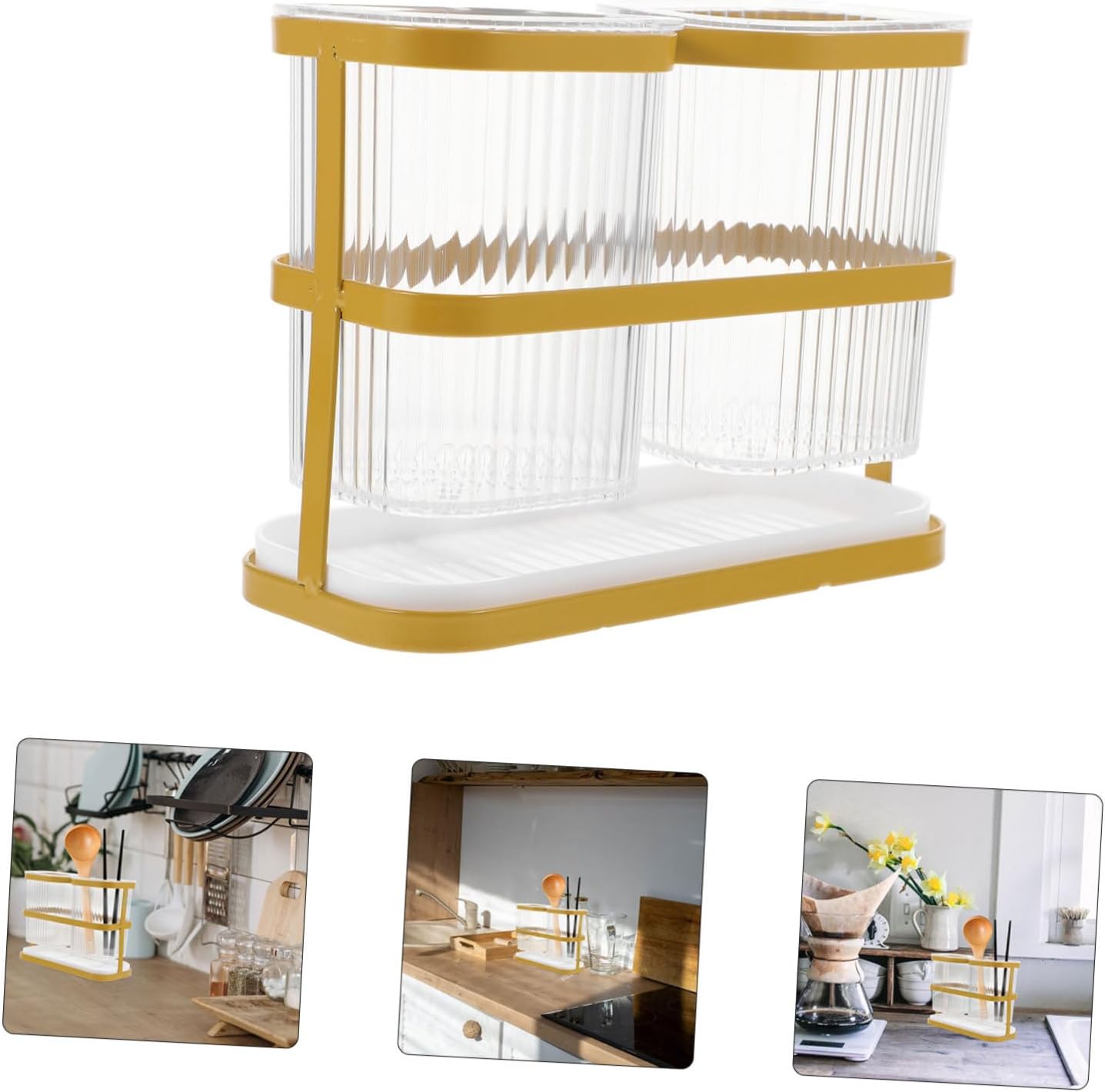 ABOOFAN Chopsticks Holder Rack Elegant Cutlery Utensil Stand for Kitchen Counter Versatile Spoon Container Brush Holder Pet for Home Restaurant Use