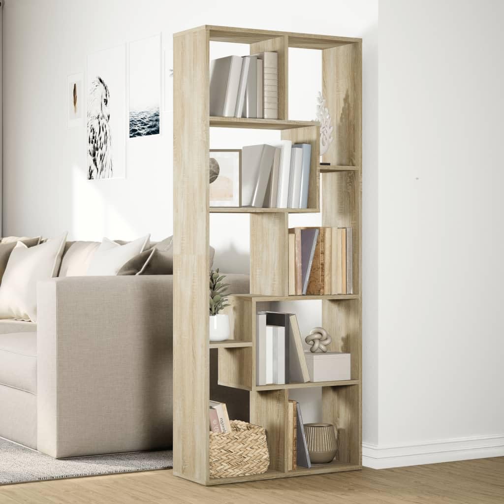 Generisch Raumteiler-Bücherregal Sonoma-Eiche 67x25x161,5cm Holzwerkstoff,Möbel,Regalsysteme,Bücherregale Bücherschränke-858077