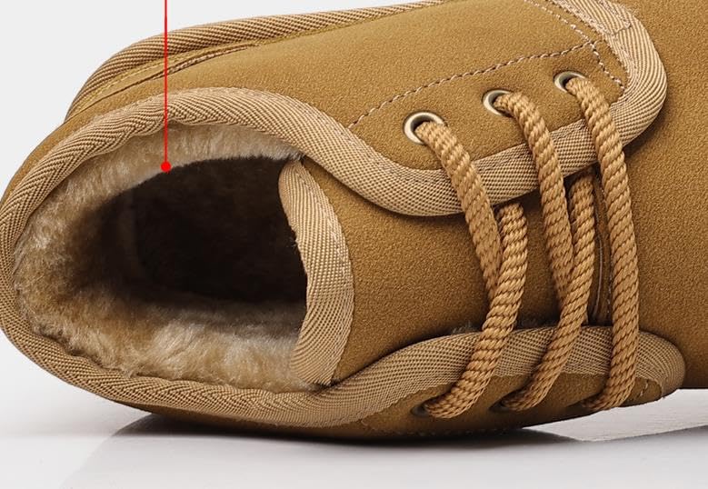 Men's Winter Snow Boots Fuzzy Cozy Suede Leather Cold Weather Warm Outdoor Casual Ankle Boots4