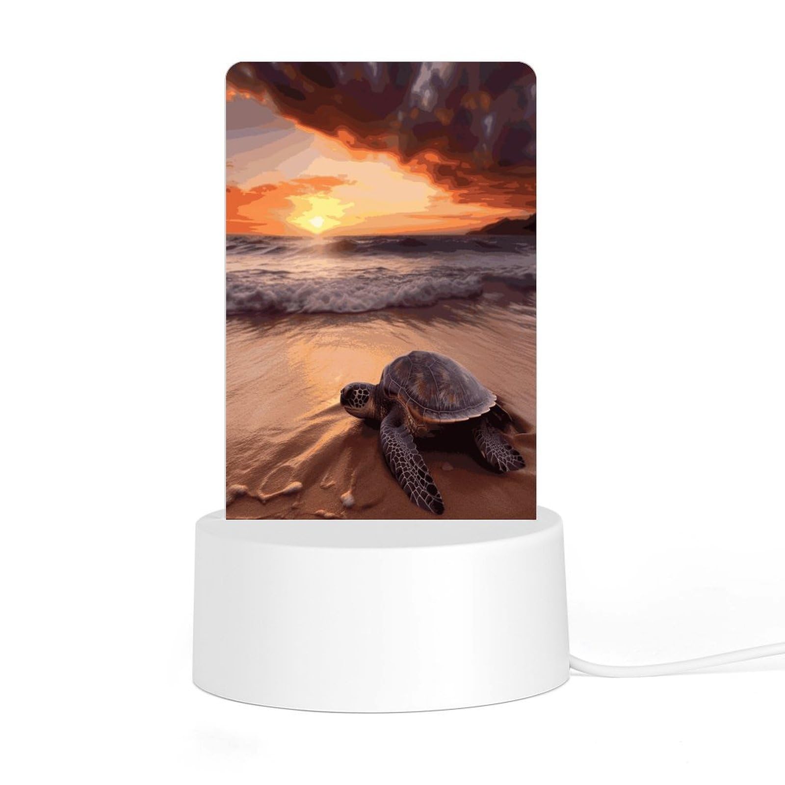 Adfgyerh Style Sea Turtle Sunset Night Light Acrylic Material Easy Installation, Home Decor Usb Interface Power Supply, Lamp For Restaurant Bar Cafe Room Decor