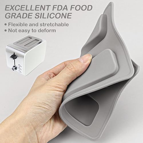 Miniatura 3 de 2 tapas de silicona para tostadora, cubierta de suciedad para tostadora, cubierta para hacer pan, máquina sándwich (gris)