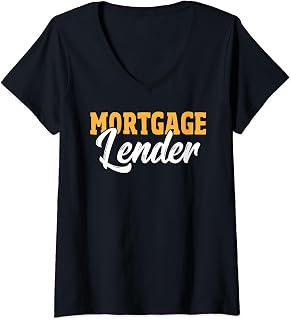 Womens Mortgage Loan Officer Underwriter Bank Loan Mortgage Lender V-Neck T-Shirt