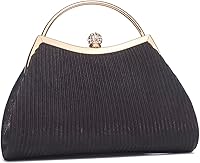 Tmore Sparkly Gold Evening Purse for Women with Detachable Chain Strap - Clutch Bag for Wedding Party Prom (8.5x2.5x5.5")