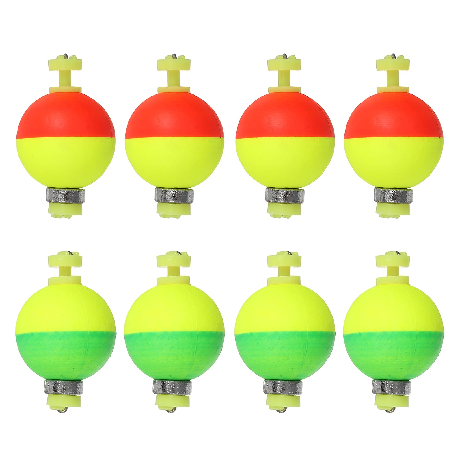 YELARXI Fishing Floats, 1In Float Slip Bobber with Weight Pendant Fishing Tackle for Saltwater Freshwater Fishing Tackle (8 Pack, Red/Green)