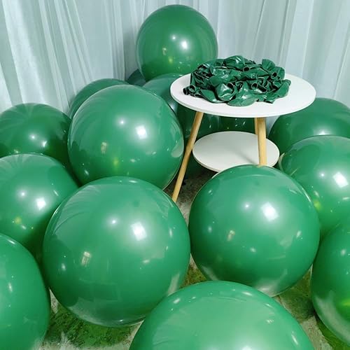 Miniatura 6 de Paquete de 90 globos verdes de látex verde oscuro de 18 pulgadas para decoraciones de fiestas y eventos ZWZLIULIAN