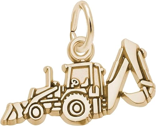 Rembrandt Charms Dije de retroexcavadora, oro amarillo de 10 quilates, Oro amarillo, No es una piedra preciosa
