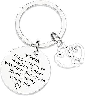 Nonna Gift Keychain for Women Worlds Best Nonna Key Chains Nonna Ornament Present for a Nonna Keychain, Silver, Large
