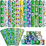Tacobear 48STK. Fußball Schnapparmband Fußball Party Mitgebsel Kindergeburtstag Jungen Slap Armband Klatscharmband Klapparmband Snap Band Fussball Give Aways Gastgeschenk für Kinder Jungen