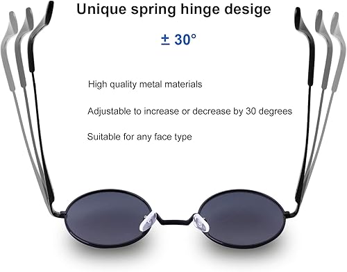 Miniatura 4 de Dollger Gafas de sol redondas polarizadas para hombres y mujeres, gafas de sol hippie de metal retro