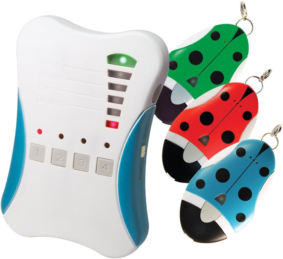 Ardi 2.4GHz Digital RF Guardian Angel, 807G3, 1 Base Unit & 3 Tag Units. Kid Tracker/Smart Direction & Distance Indicator/500M Effective Distance/Proximity Alarm Function/Mute Mode. Made in Taiwan