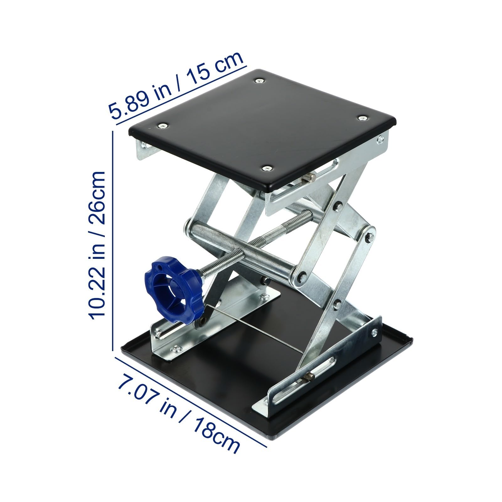 EXCEART Plataforma Elevadora Manual y Superficie Lisa Estructura Plegable de Acero Inoxidable de Laboratorio para Experimentos Físicos y Químicos
