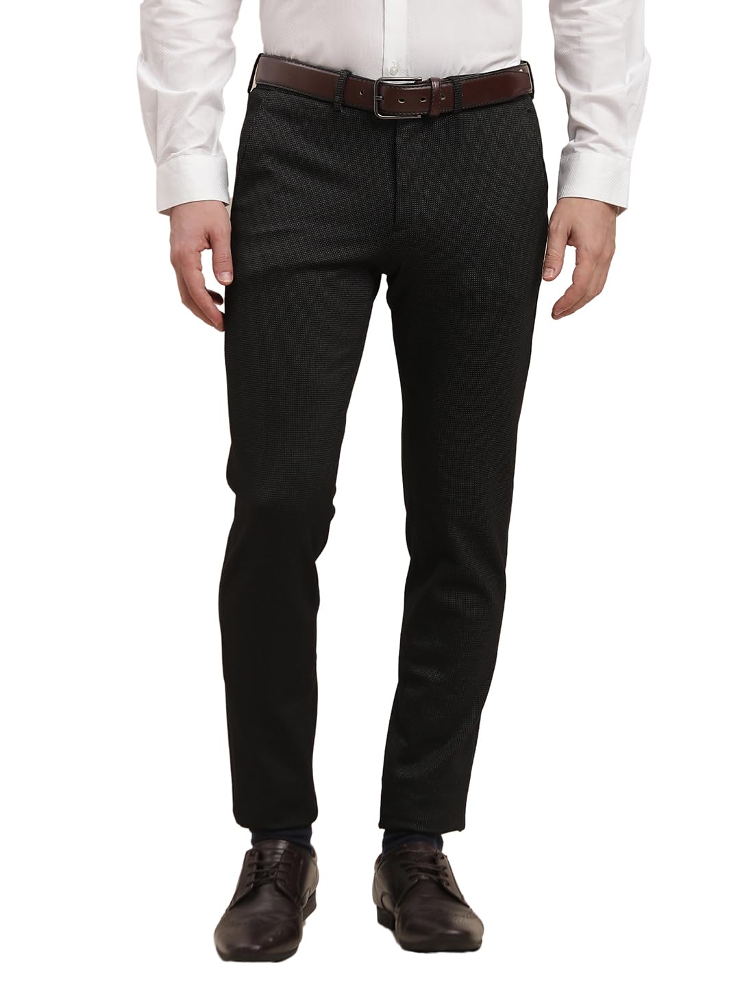 turtle Men Cotton Stretch Black Solid Ultra Slim Fit Formal Trouser-picture-13