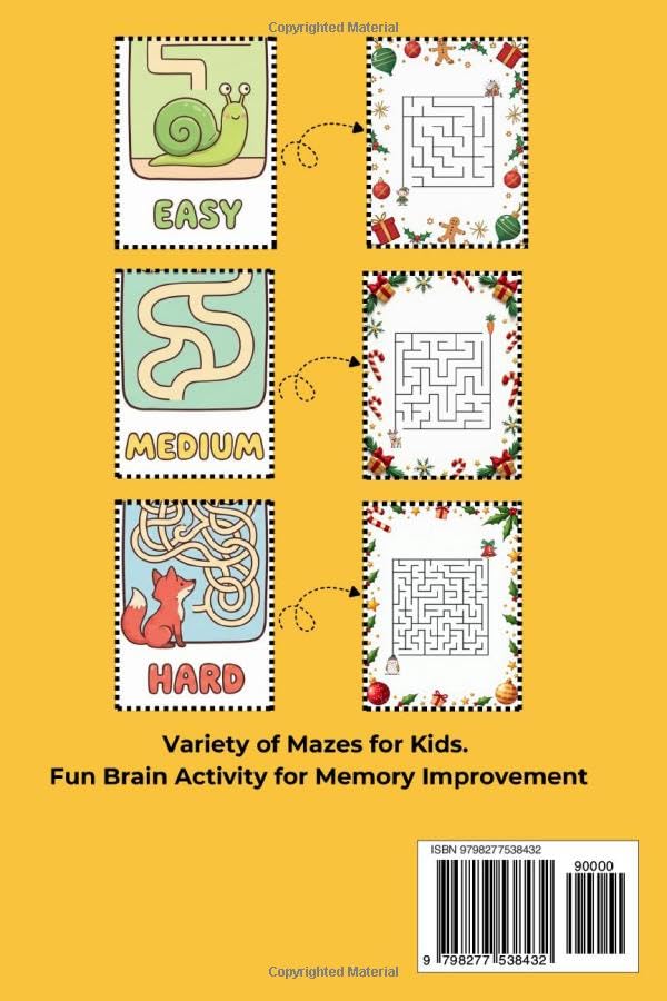 Maze Puzzles for Kids Ages 4-12: 75+ Easy, Medium & Hard Mazes (Paperback): Brain Games for Boys and Girls | Fun Activity Book to Boost Problem ... Thinking and Focus (Fun Puzzles & Games) image 3