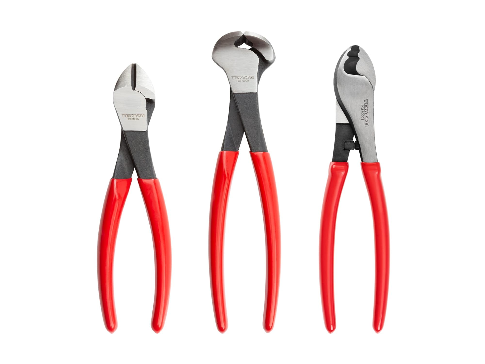 TEKTON Cutting Pliers Set, 3-Piece (Diagonal, End, Cable Cutting) | PCT99120
