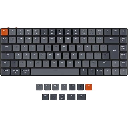 Keychron K3 Ultra-Slim 75% ISO-UK-Layout Wireless Bluetooth/Wired USB Mechanical Keyboard,84 Keys Hot Swappable Low-Profile Optical Brown Switch White LED Backlit for Mac Windows-Version 2