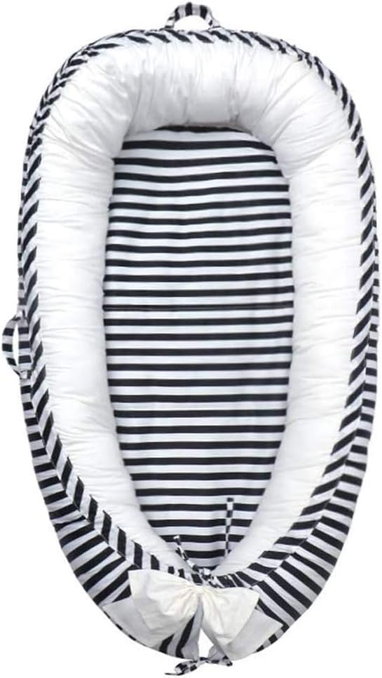 ADHW Bebé Invierno Nido de Bebé Recién Nacido Reductor Protector de Cuna Nest Capullo 100% Algodón Respirable Higroscópico 80×50cm Portátil Multifuncional Cama de Viaje 0-16 Meses (Color : Gray)