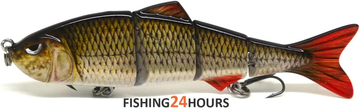 Honbeanify 4" Multi Jointed Fishing Hard Bait Lure Life-Like Minnow Bass Pike New (A)