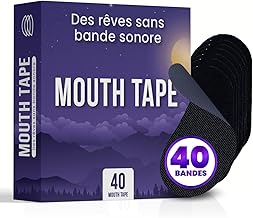 40 Patchs Anti-Ronflement - Mouth Tape pour Dormir - Bande Adhésive pour la Bouche - Améliorez la Qualité du Sommeil - Encourage la Respiration Nasale