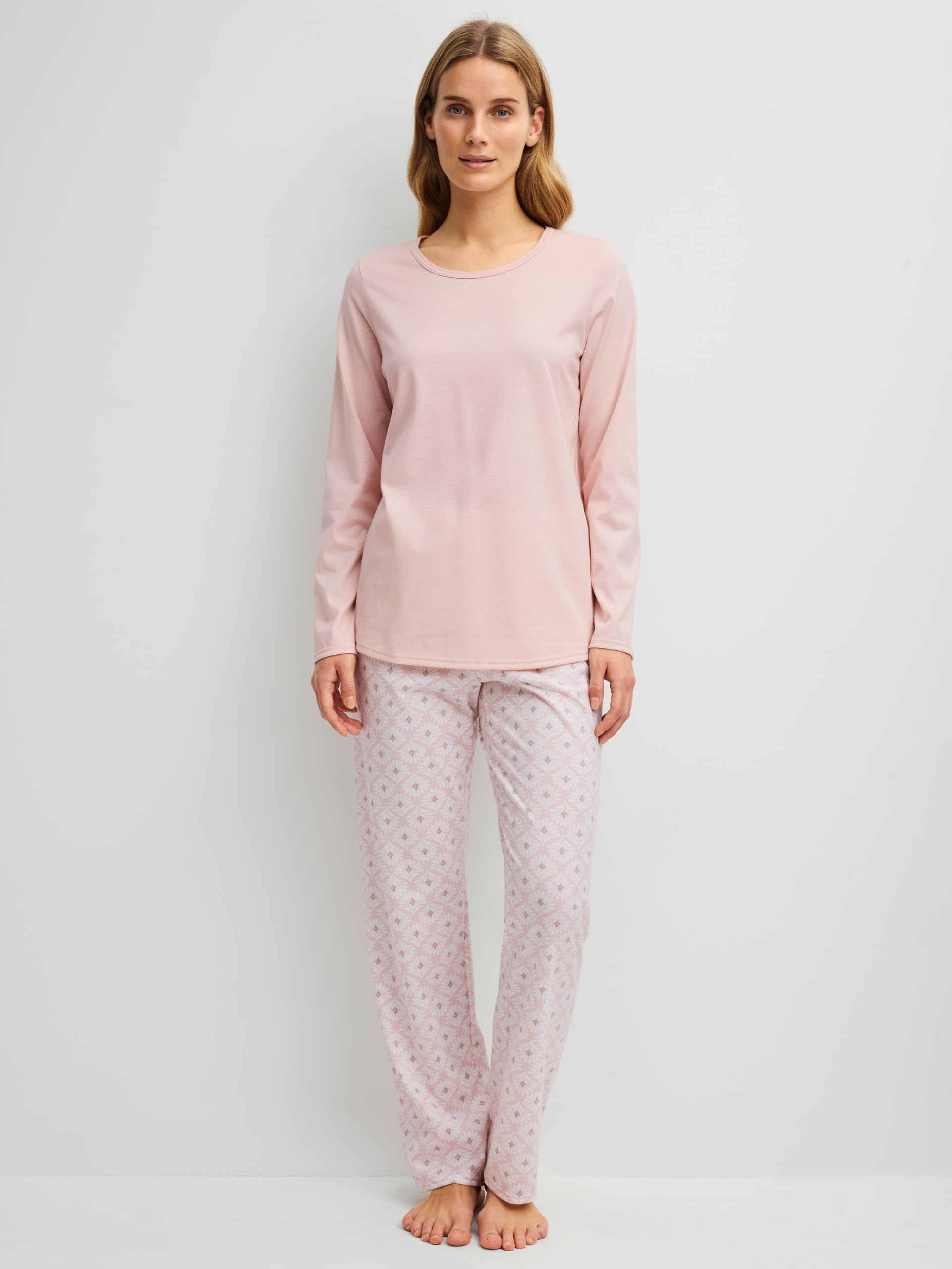 CALIDA Graphic Nights Pyjama Damen | weich und atmungsaktiv, geschmeidiger Single Jersey, klassischer Schnitt für hohen Schlafkomfort, elastischer Hosenbund