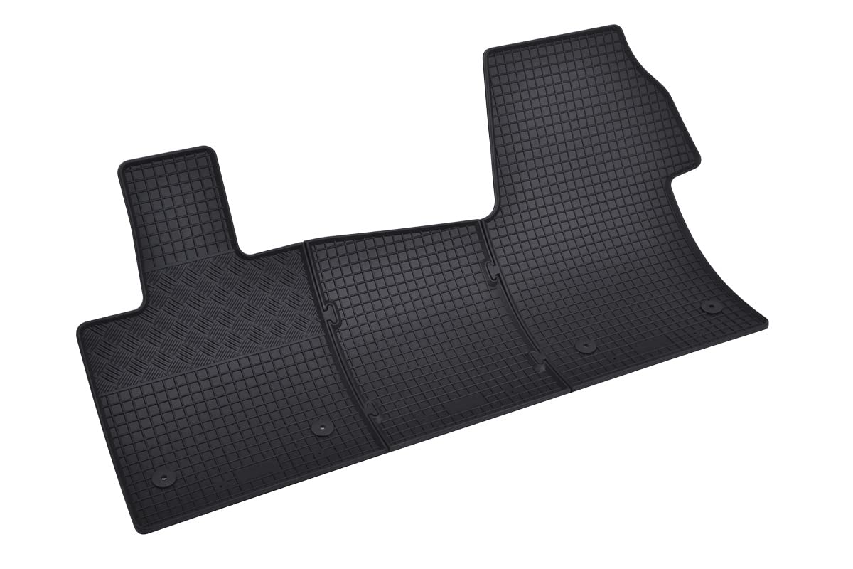 ilTappetoAuto by Fabbri 3 - Tappeti Gomma anteriori + 2 e3 fila Compatibile con Transporter T7 Multivan 8 posti