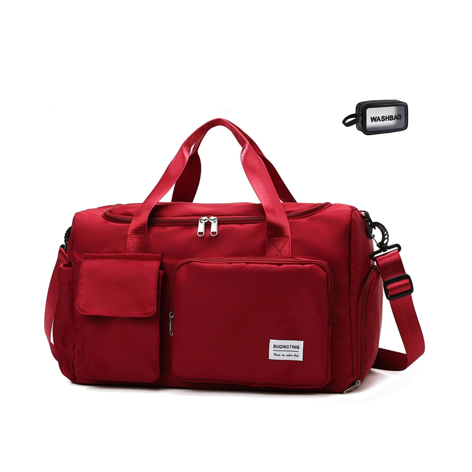 Women's Small Gym Bag Travel Duffel Bag Carry On Weekender Bag with Shoe Compartment, 06# Red