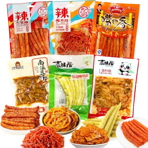GCYYSIQS Latiao Hot & Spicy,419g/14oz/6Packs,Chinese Special Snac...