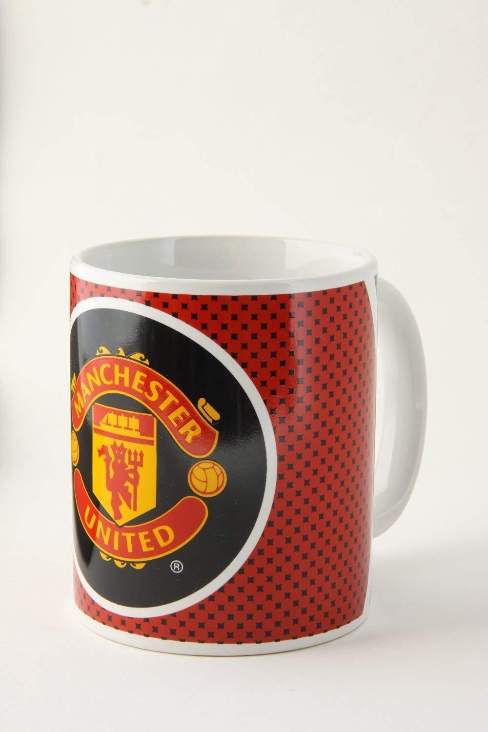 Manchester United Red/Black/White Fc Official Bullseye Ceramic Football Crest Mug (One Size) ()