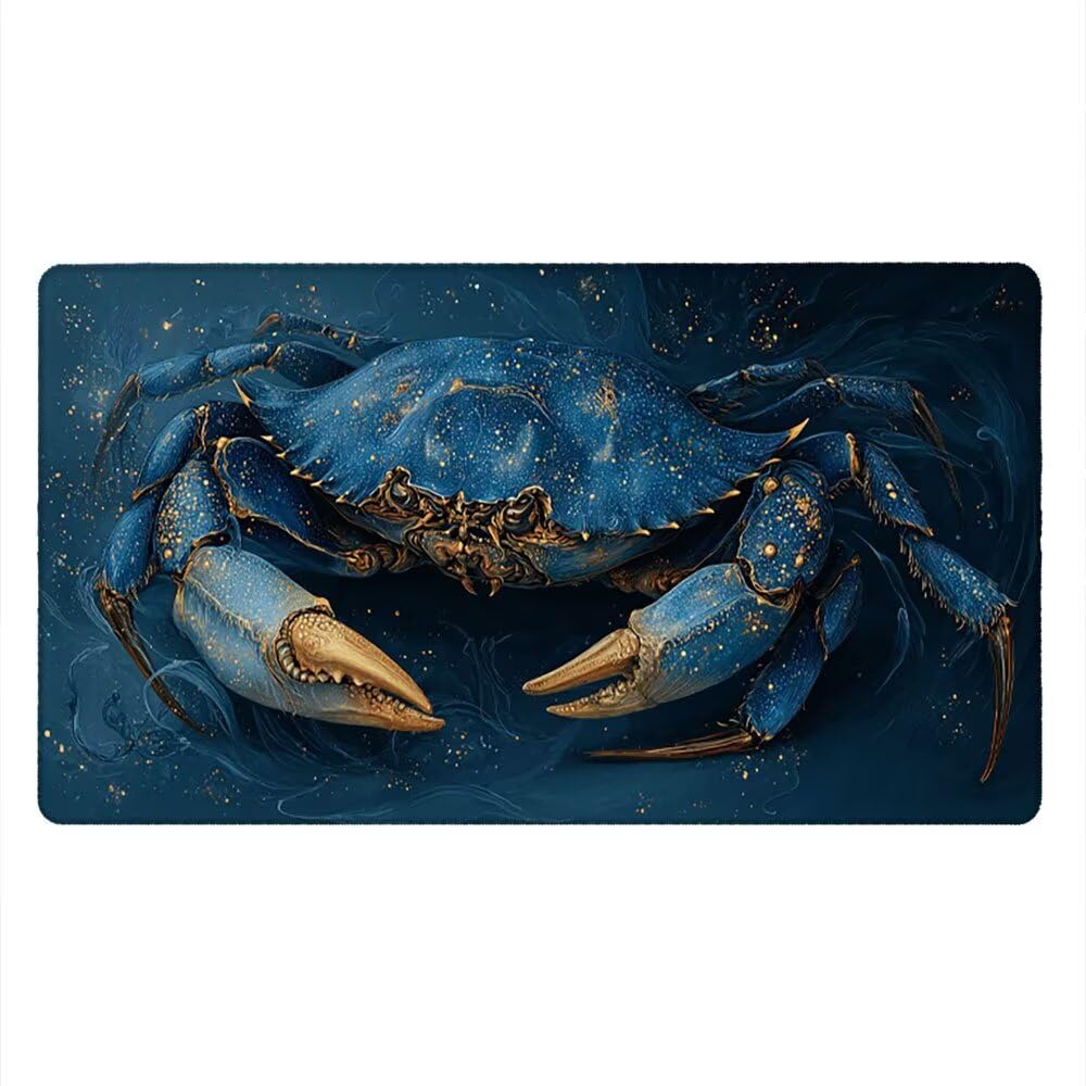 Duża podkładka pod mysz do gier XXL 1200 x 600 x 3 mm z zszytymi krawędziami, trwała antypoślizgowa podstawa z naturalnej gumy, mata na klawiaturę, gry, dom, biuro, astrologiczny znak raka xR6-414