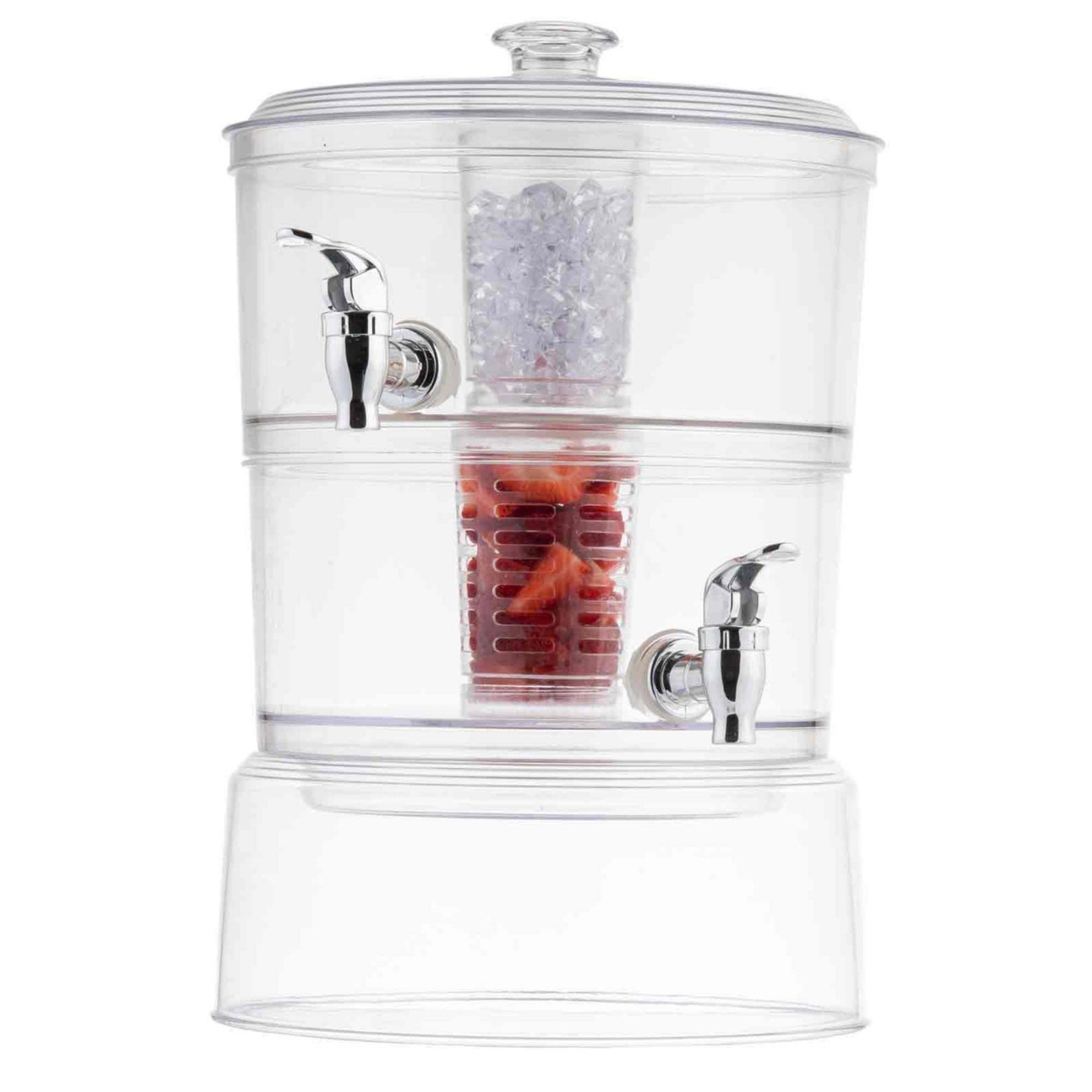 Tablecraft 10961 Dispensador de Bebidas apilable de Dos Niveles de 2 galón, Acrílica, Transparente