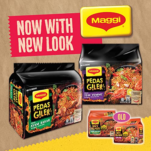 Image of MAGGI Pedas Giler AYAM BAKAR [ Roasted Chicken Flavor ] Noodles 380gm Pack (Imported), The Product of Malaysia, Large
