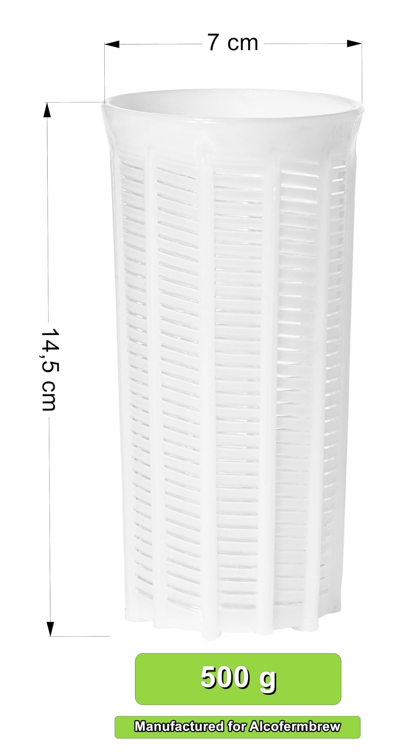 AlcoFermBrew Käseform 7x14.5cm 0.5kg Käseformen Korb Käseherstellung