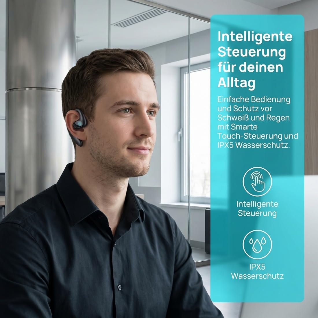Yagerod Sonabuds Ki Übersetzer Kopfhörer, Sona Buds Übersetzungskopfhörer, Kopfhörer mit Übersetzer, Übersetzers Ohrhörer mit Echtzeit Übersetzung in 140+ Sprachen, Hd Sound, Geräuschreduzierung(E)