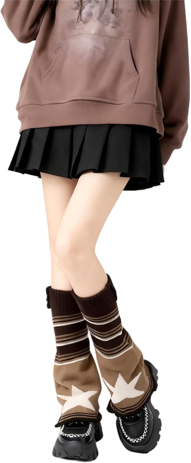 Womens Fur Leg Warmers Y2k Kawaii Cute Boot Socks Fuzzy Grey Leg Warmers for Girls Lolita Furry Cover Sleeves